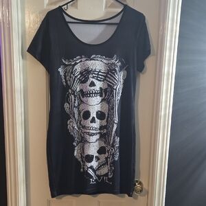 Black Graphic Skull Dress/ 🎈5 For $30